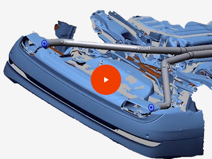 Redesigning an exhaust system with Artec Leo and Design X