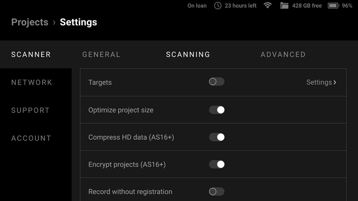 artec-leo-encrypt-projects-setting