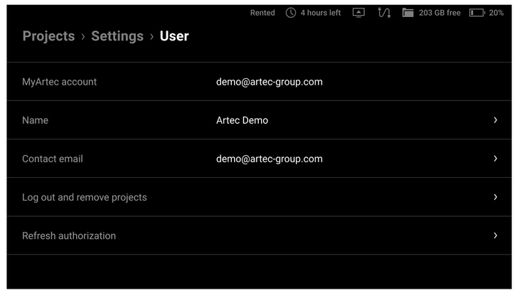 artec-leo-log-out-and-remove-projects