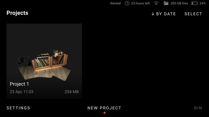 artec-leo-projects-screen-new-project