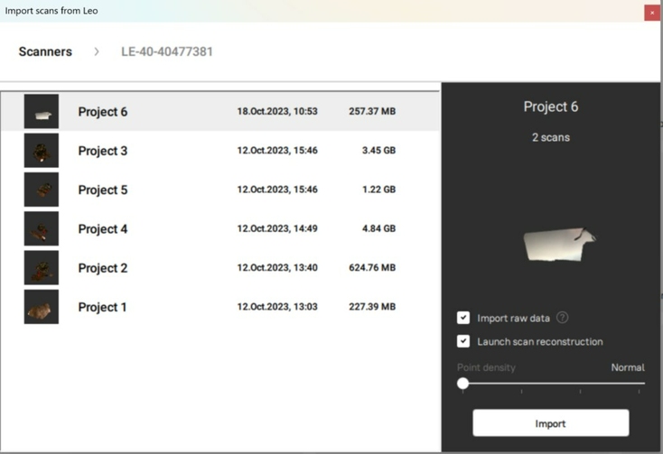 artec-studio-import-from-leo-dialog